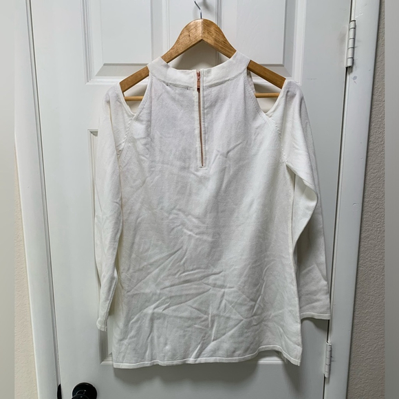 NEW! Bellini white gold studded cold shoulder sweater - Picture 7 of 10